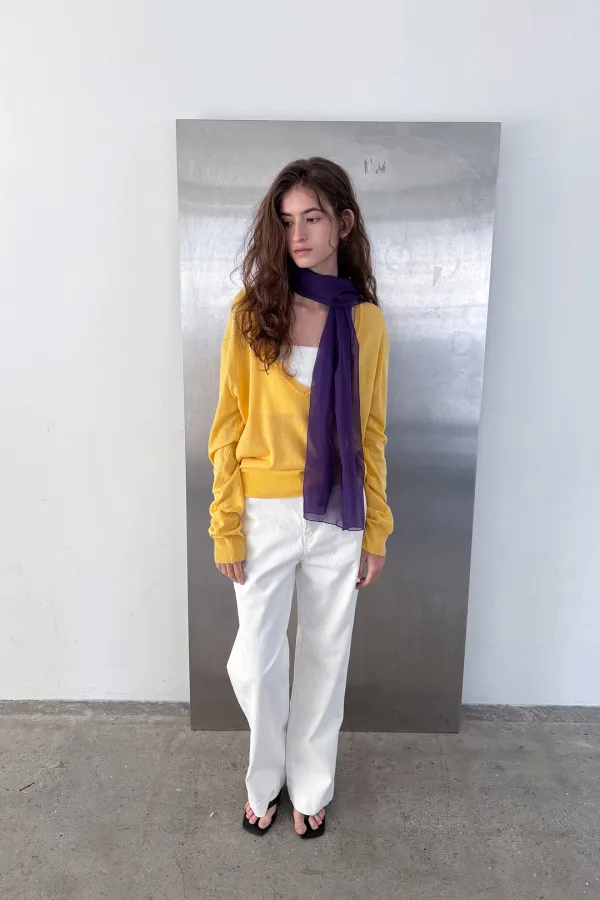 Deep V knit_yellow