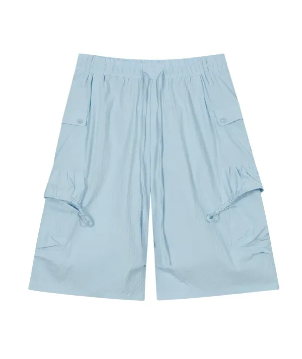 Textured Strap Pants [Sky Blue]
