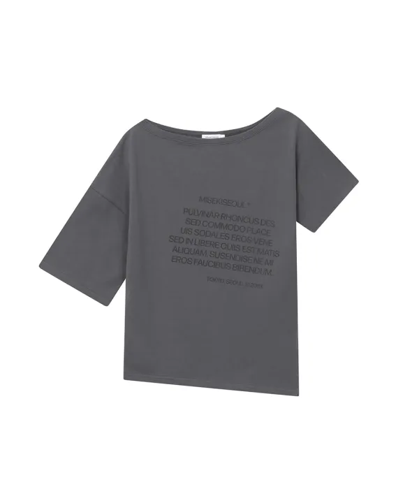 Unbalanced quote slit sleeves CHARCOAL