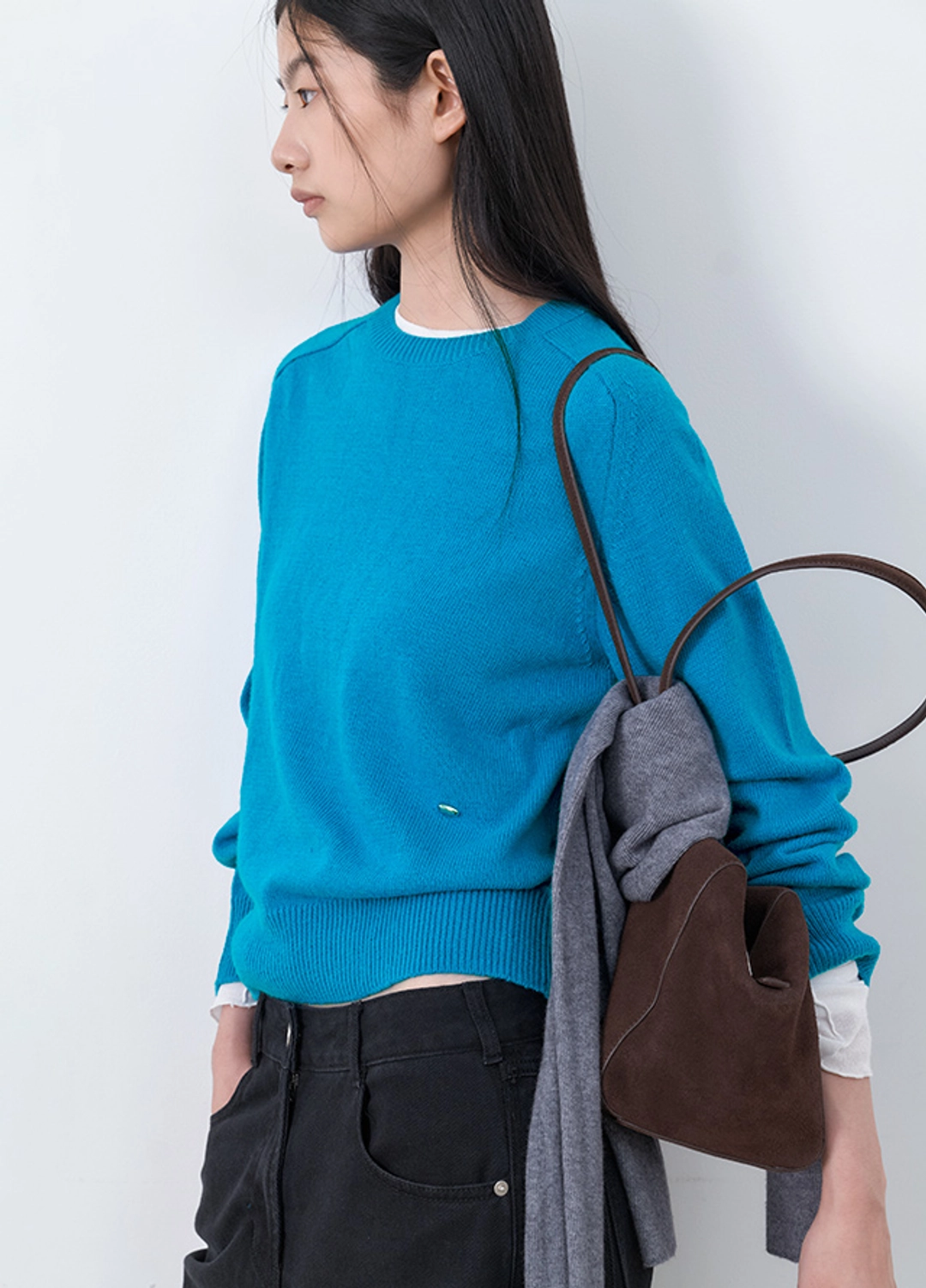 아뜰리에 나인 (T-7313)WOOL BLENDED RAGLAN ROUND KNIT 상품 이미지 2