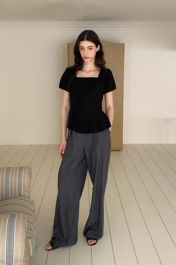 (15차 리오더) Una Blouse / Black
