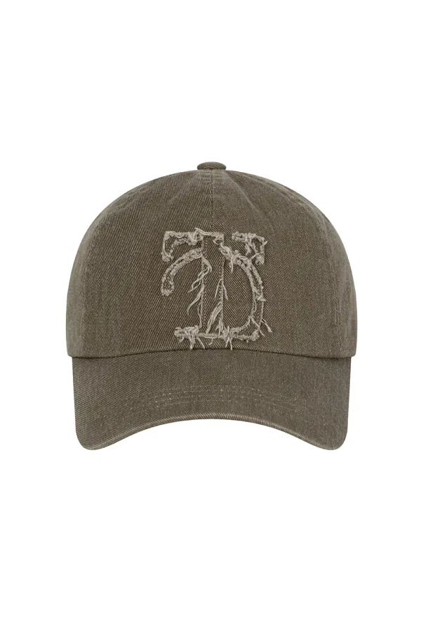 Raw Cut Damage Denim Cap [ Brown ]