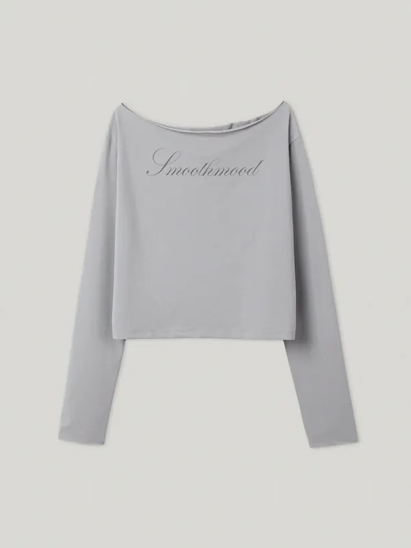 Lisz Off The Shoulder Long Sleeve Tee Misty Gray (4th)