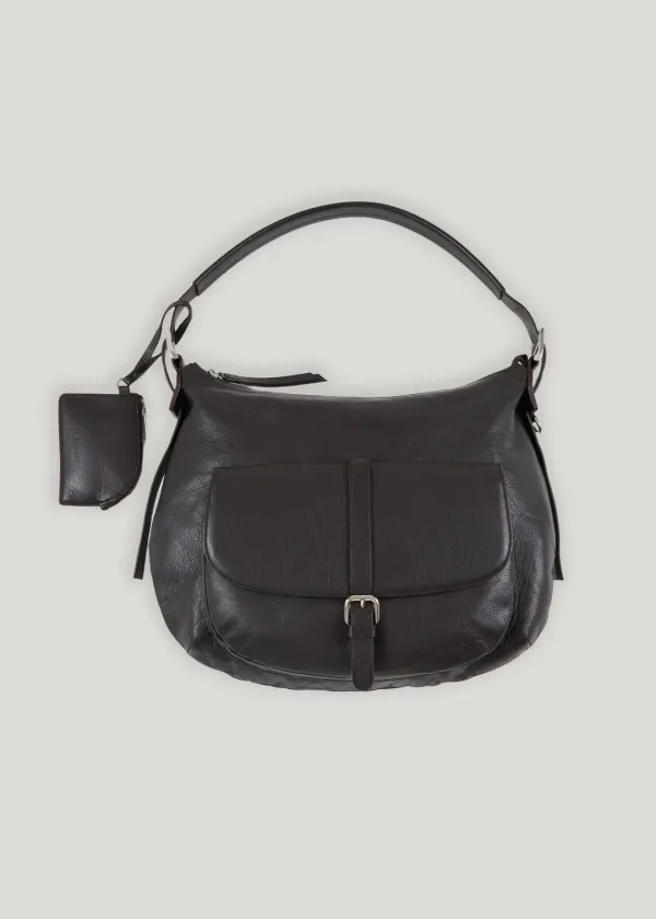 BIG POCKETS HOBO BAG - DEEP BROWN