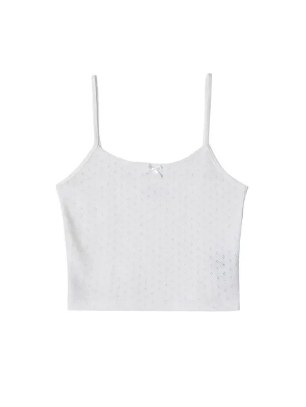 LACE EYELET SLEEVELESS_WHITE