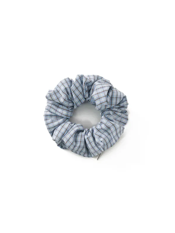 Check Scrunchie Sky Blue