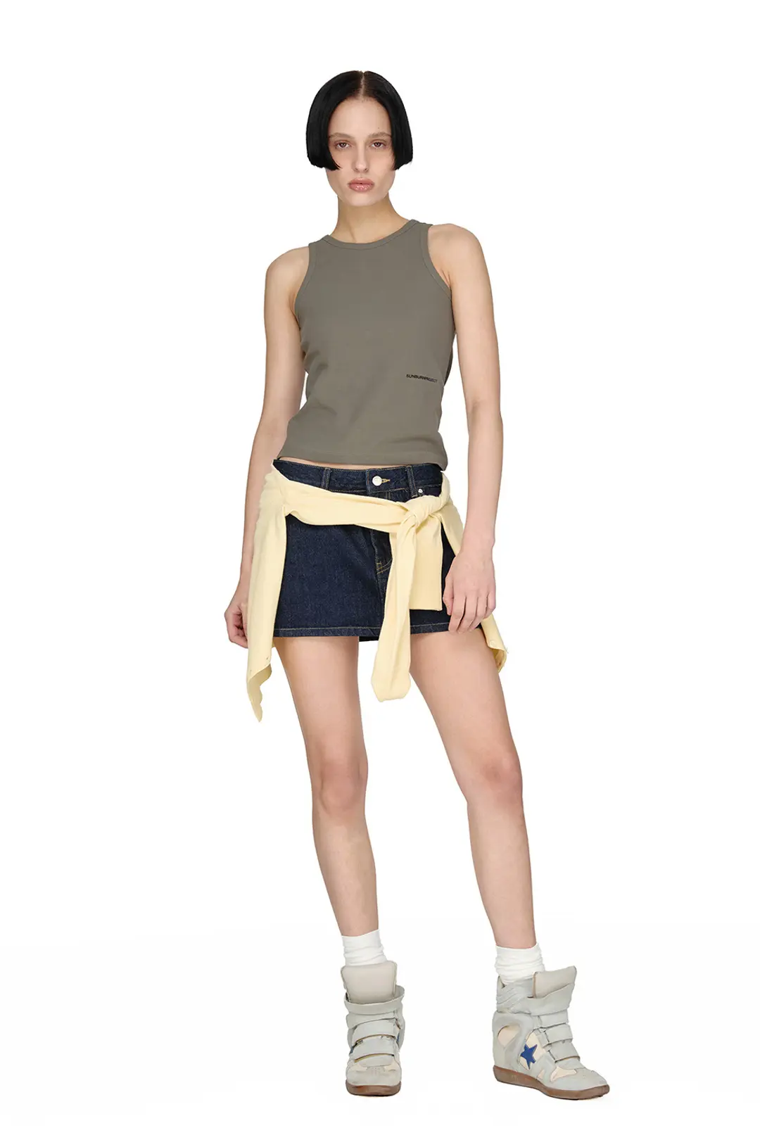 썬번프로젝트 BACK DETAIL SLEEVELESS TOP, KHAKI 상품 이미지 2