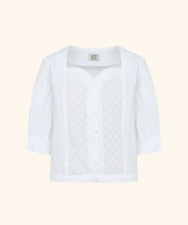 Rosanna Punching Lace Blouse ( White )