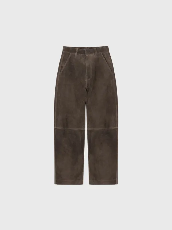 Dusty suede curve pants (khaki beige / brown / navy)