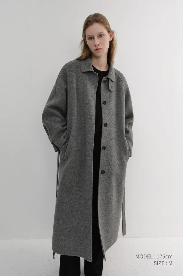 FEMININE HANDMADE COAT MELANGE GREY_UDCO6D221G2