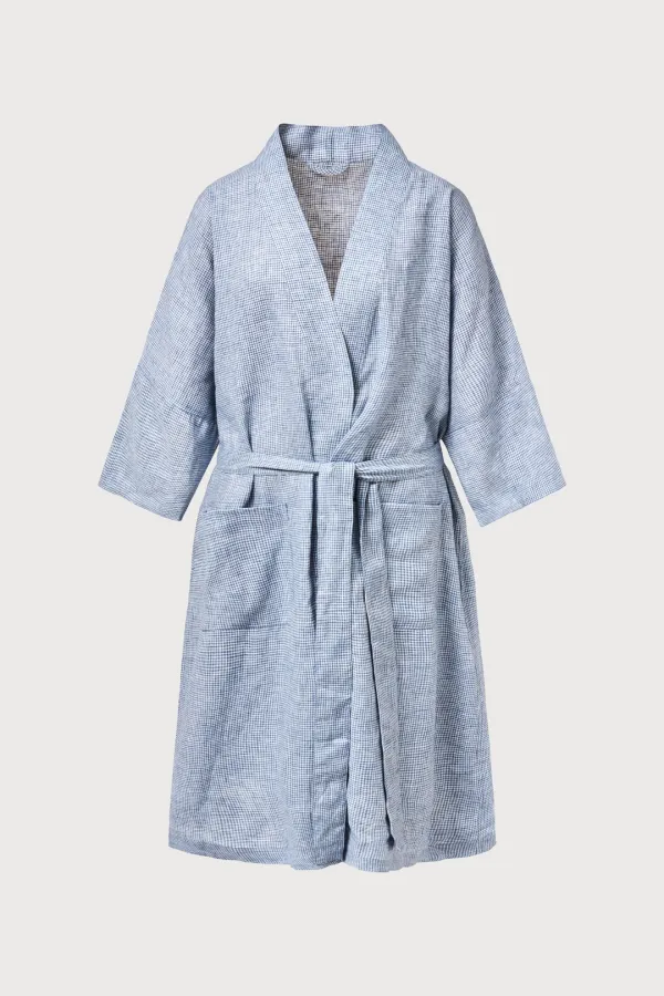 Part.8 Lounge robe (blue check, beige)