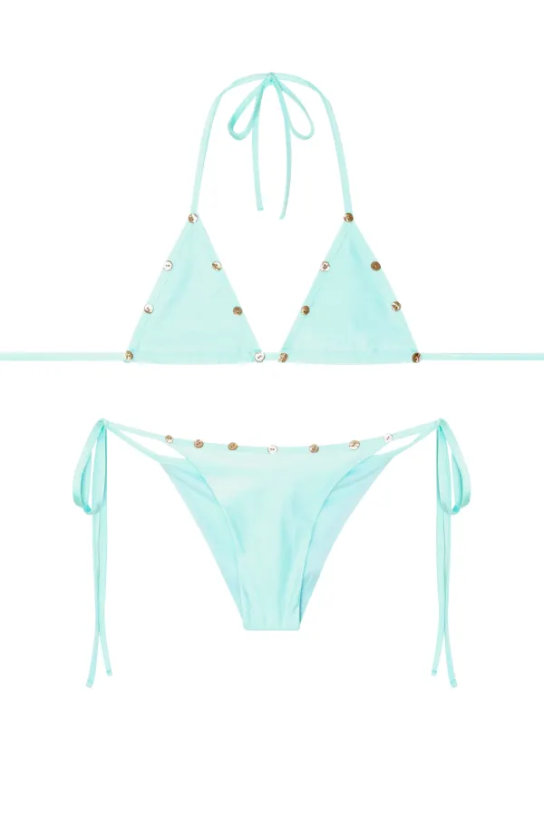 MOTHER OF PEARL GLITTER BIKINI (LIGHT BLUE)