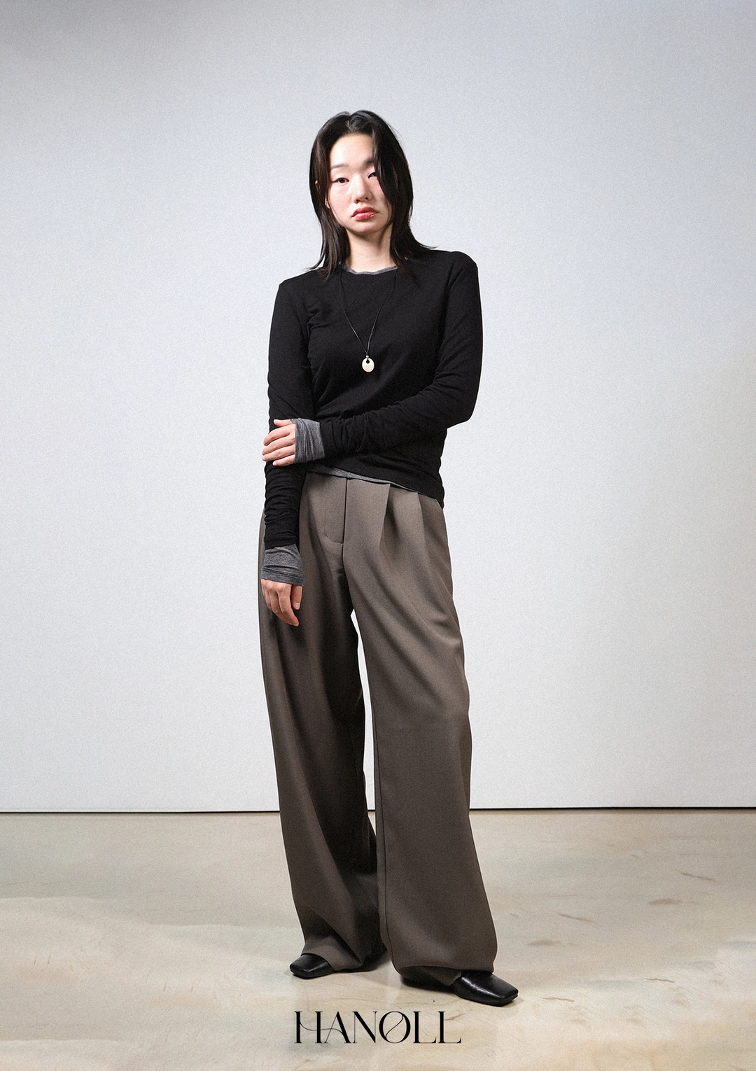 한올 F/W Row Slacks (Mocha Brown) 상품 이미지 2