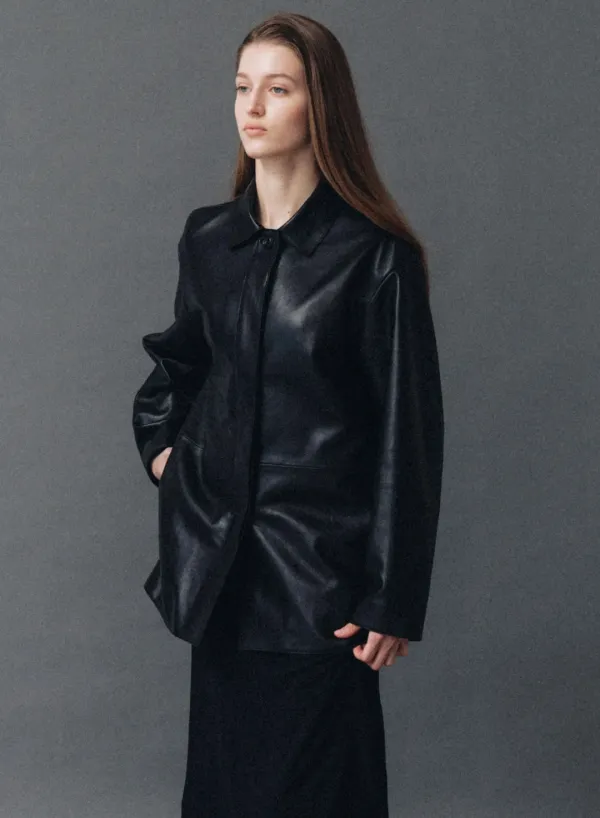 Dune Lambskin Leather Jacket Black