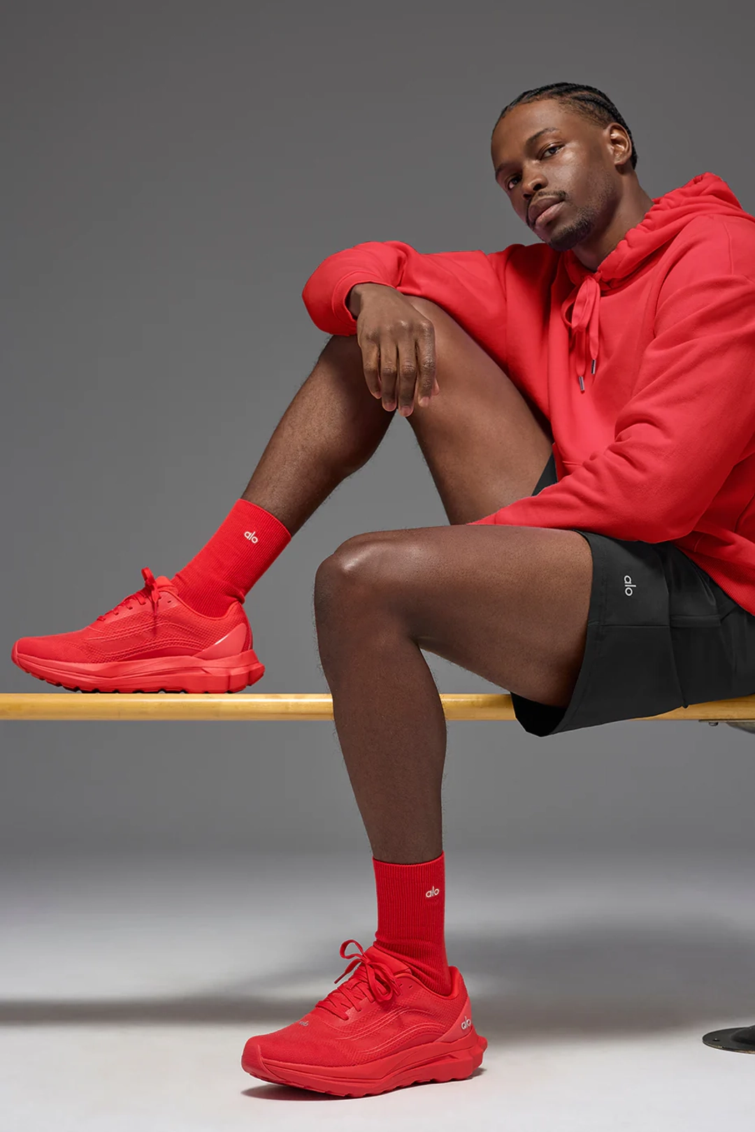 알로요가 Unisex Half-Crew Understated Sock - Bright Red 상품 이미지 2