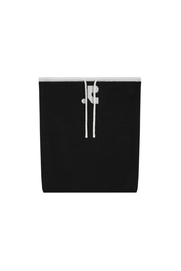 STRING KNIT TUBE TOP - BLACK