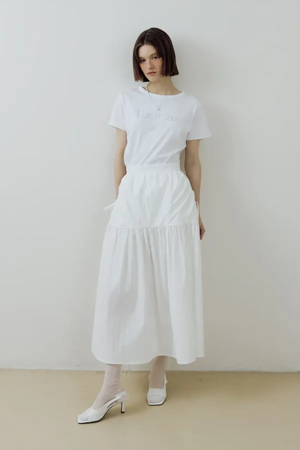 Candy Shirring Skirt (white)