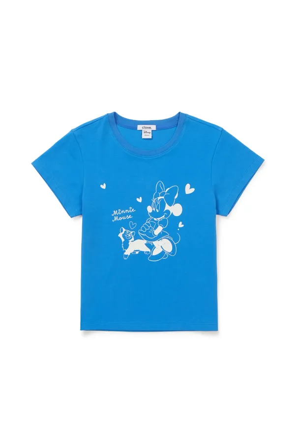 [26SM clove] Minnie_Crop T-Shirt (Blue)
