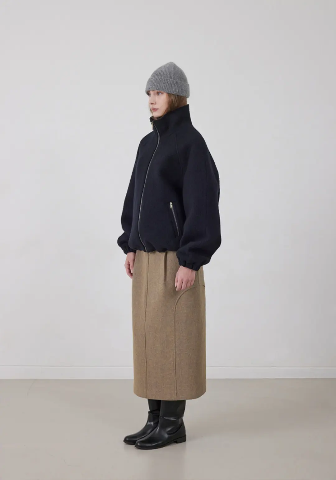 시스 WOOL ROUND SKIRT_OLIVE 상품 이미지 1