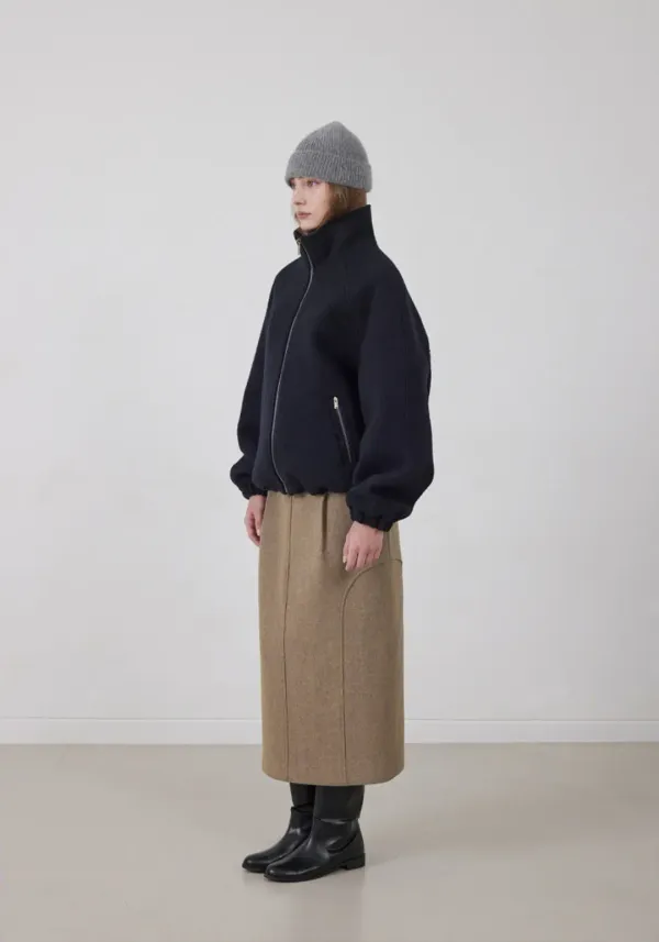 WOOL ROUND SKIRT_OLIVE