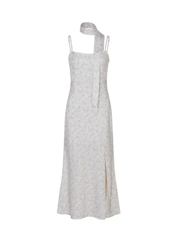 Bitter Long Dress (Scarf Set / White)