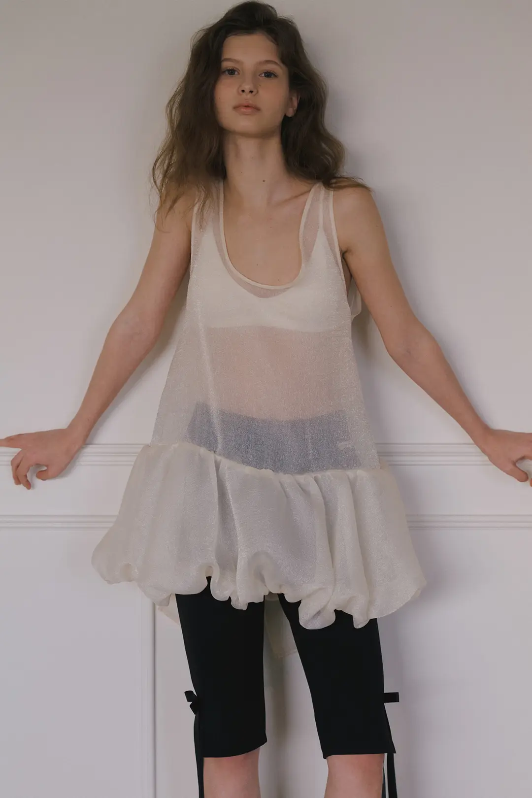 오버듀플레어 ORGANZA BALLOON MINI DRESS_CREAM 상품 이미지 2