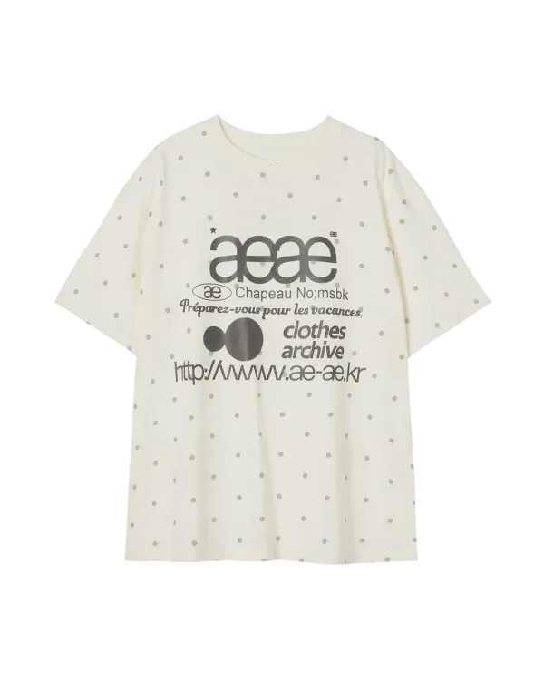 [6/4 예약발송] WEB LOGO DOT T-SHIRTS [CREAM]