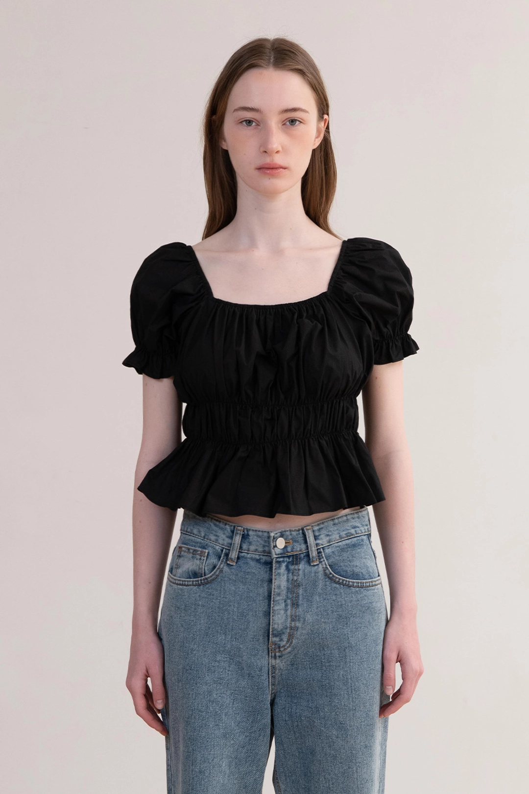 오브오브 Lise Puff Blouse_Black 상품 이미지 2