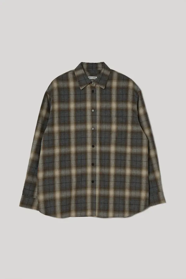 Single pocket overshirt (Gray brown)