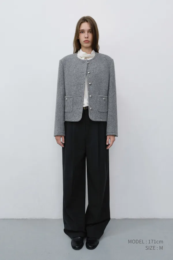 CLASSIC TWEED JACKET MELANGE GREY_UDJA6C203G2