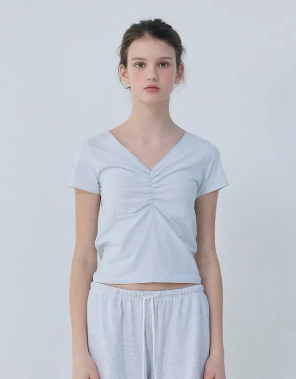 Alice Shirring T-Shirt (Mood Blue)
