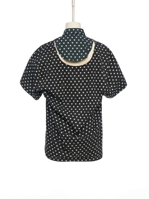 PF25 push-SKULL MOVABLE COLLAR HALF SLEEVE SHIRT