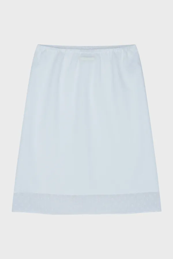 CHIFFON MIDI SKIRT (WHITE-DOT)