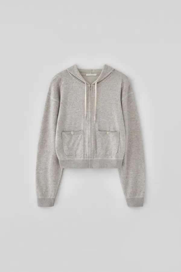 (1st re-stock) T/T Button pocket hoodie (melange)
