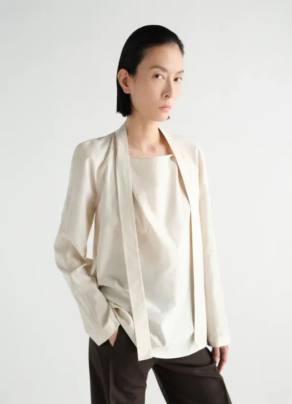 ASCOT BLOUSE IN WASHED COTTON SILK