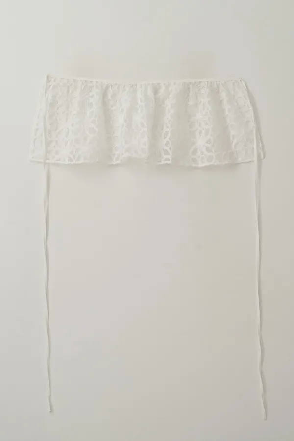 peony lace layered skirt_white