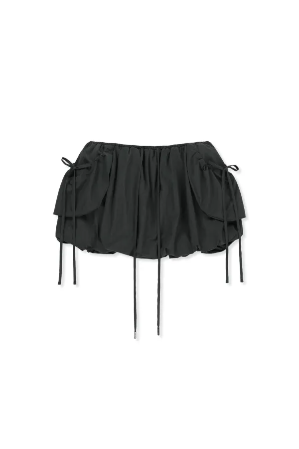 STRAP DETAIL BALLON SKIRT IN CHARCOAL