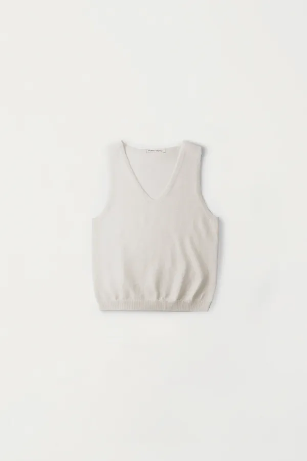 2ND / Cosi sleeveless knit top (set) (Pearl white)