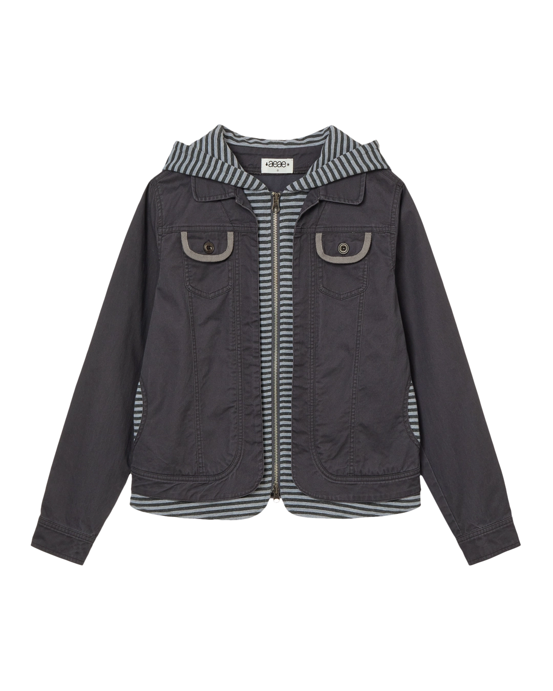 에이이에이이 HOODIE LAYERED JACKET [CHARCOAL] 상품 이미지 1