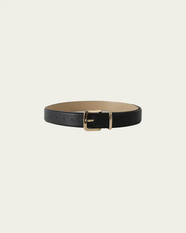 (2차) Brent leather Belt - Black