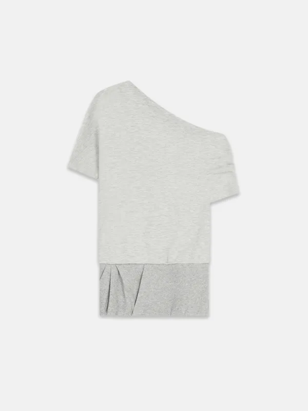 FOLDED DRAPING SWEATSHIRT MELANGE GRAY