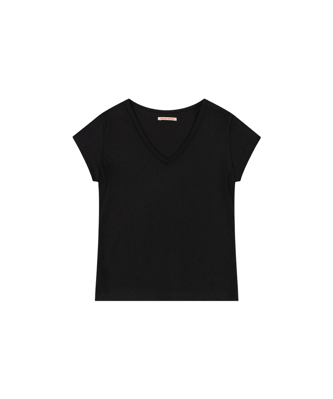 반원 아뜰리에 A3597 에센셜 V넥 티셔츠_Black 상품 이미지 1