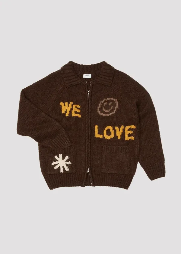 WOOL KNIT JUMPER WE LOVE EVERYTHING BROWN