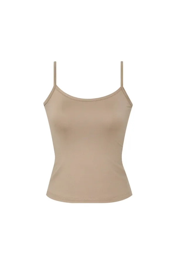 BASIC 02 SLEEVELESS TOP (DARK BEIGE)
