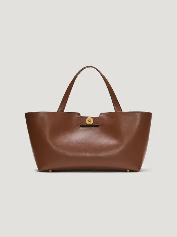 Time tote bag Tan brown