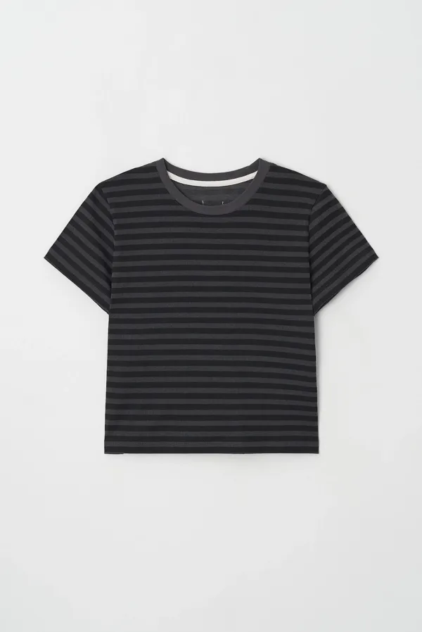 baker striped tee - charcoal