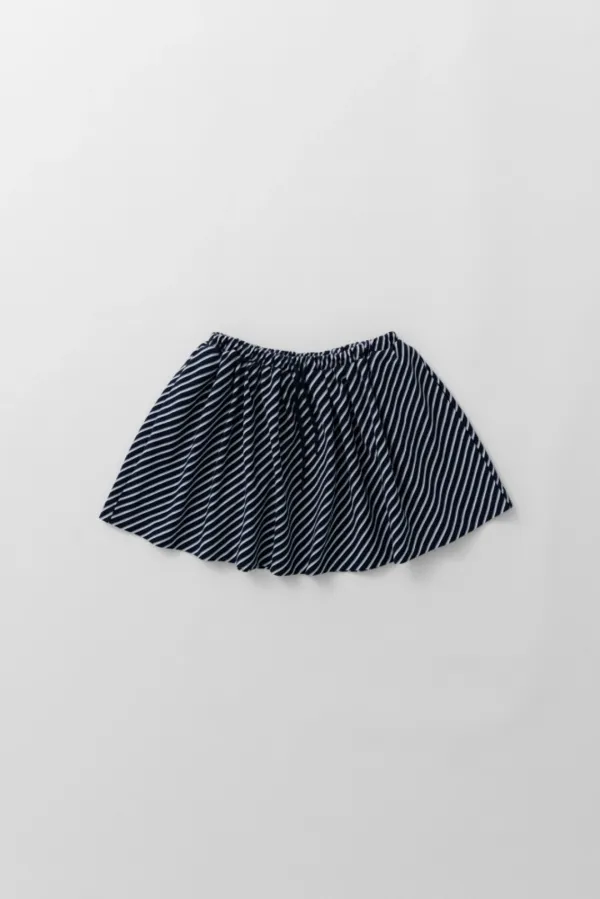 a volume pique skirt (navy stripe)