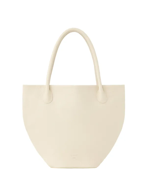 HALF MOON LEATHER TOTE BAG (IVORY)