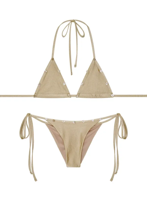 MOTHER OF PEARL GLITTER BIKINI (GOLD)