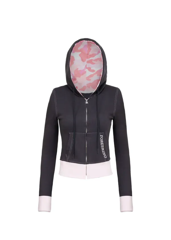 BEBE CAGO TRAINING HOODIE [CHACOAL]